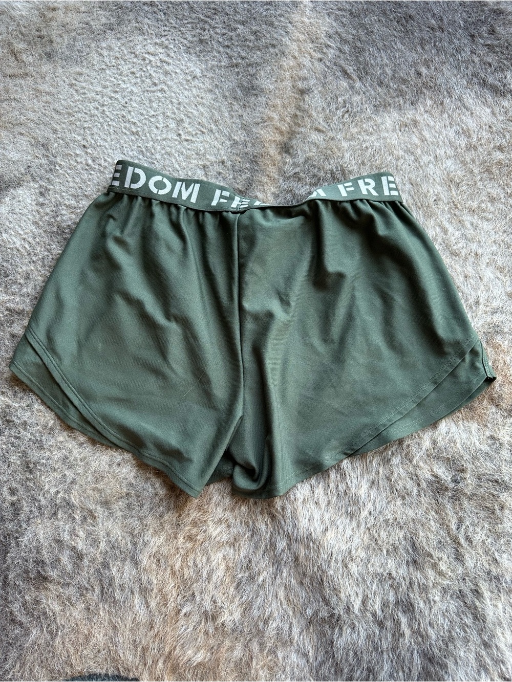 Under Armour Women's Freedom Olive Green Athletic Shorts - Picture 4 of 4
